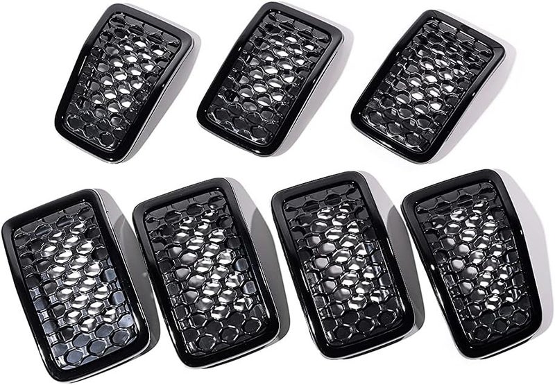 Anzios Replacement for 2019 2020 2021 Jeep Cherokee Black Grill Insert Front Grille Inserts Honeycomb Mesh Cover Accessories 7PC - Image 4